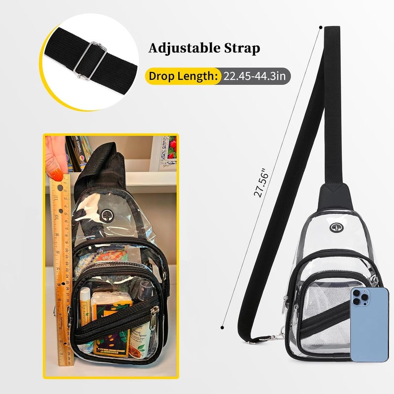 ASKSKY Clear Bag for Stadium Events, Clear Backpack Purse for Women Waterproof PVC Crossbody Fanny Pack for Concert - Image 3
